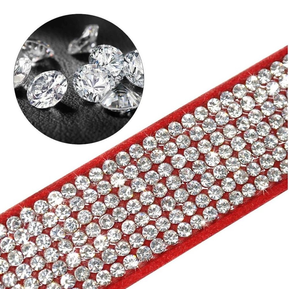 NEW Sparkling Bling Swarovski Crystal Rhinestone Pet Dog Collar & Leash … - Picture 3 of 15